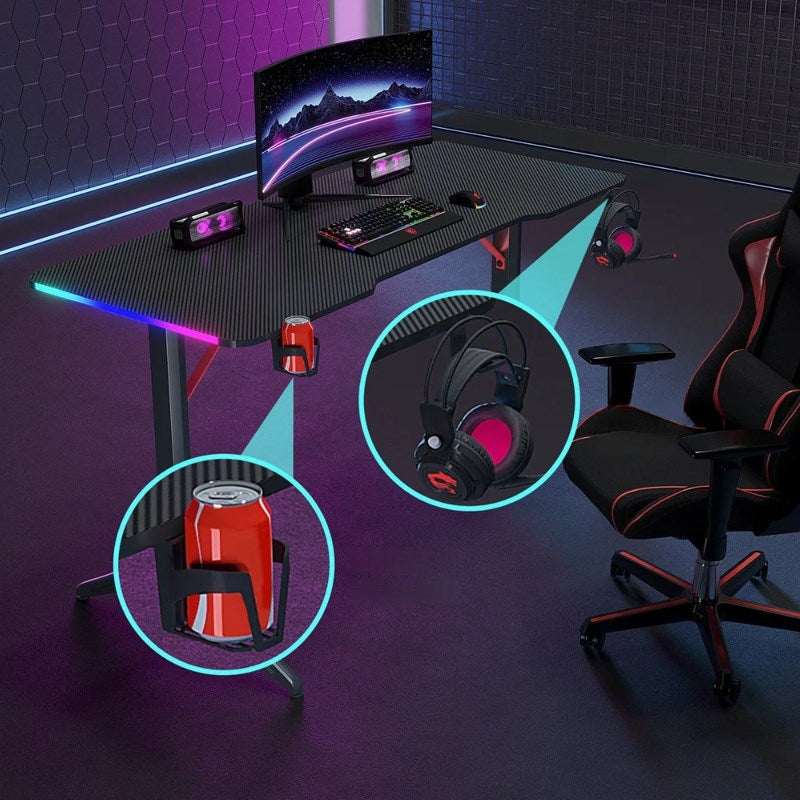 Royal RGB Lighting Gaming Desk with Carbon Fiber Surface - Black Royal RGB Lighting Gaming Desk with Carbon Fiber Surface - Black
